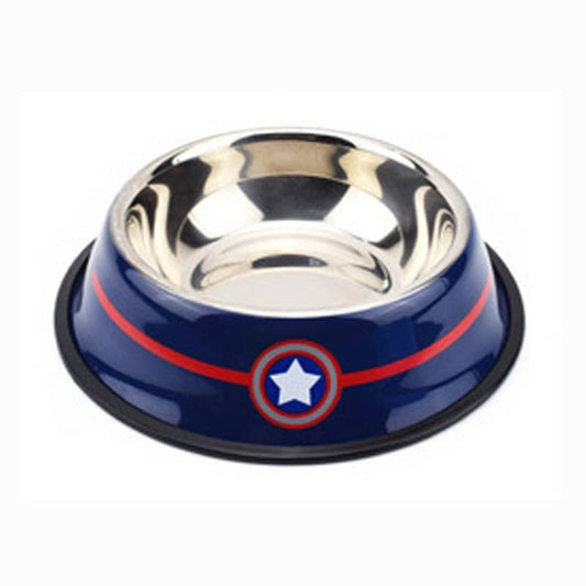 Captain America Pet Bowl Food Dish Marvel Dog Cat Bowl
