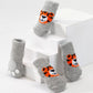 Dog Socks Non Slip Gray Tiger Print Pet Socks for Small Medium Large Dogs