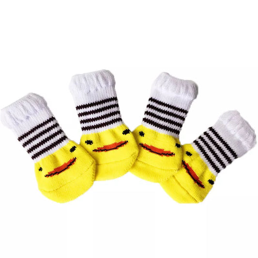 Dog Socks Yellow Striped Non Slip Pet Socks for Dogs