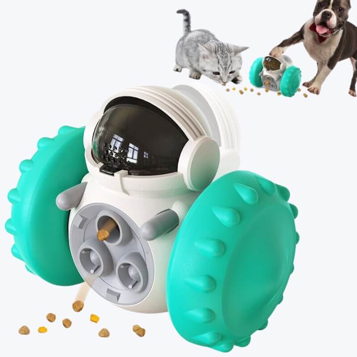 Astronaut Kibble Dispenser Pet Toy Interactive Treat Feeder