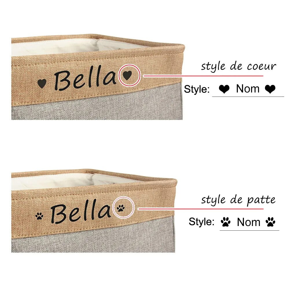 Custom Pet Storage Basket Personalized Organizer for Pets