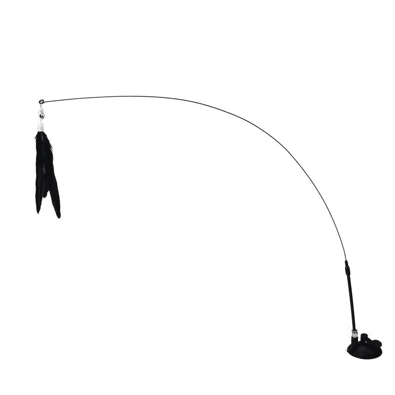 Cat Fishing Rod with Suction Cup Toy for Cats Interactive Play
