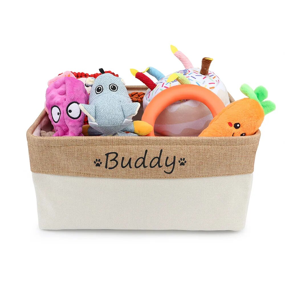 Custom Pet Storage Basket Personalized Organizer for Pets
