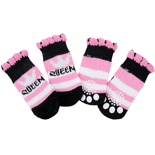 Dog Socks Queen Non Slip Protective Booties for Small Medium Large Dogs