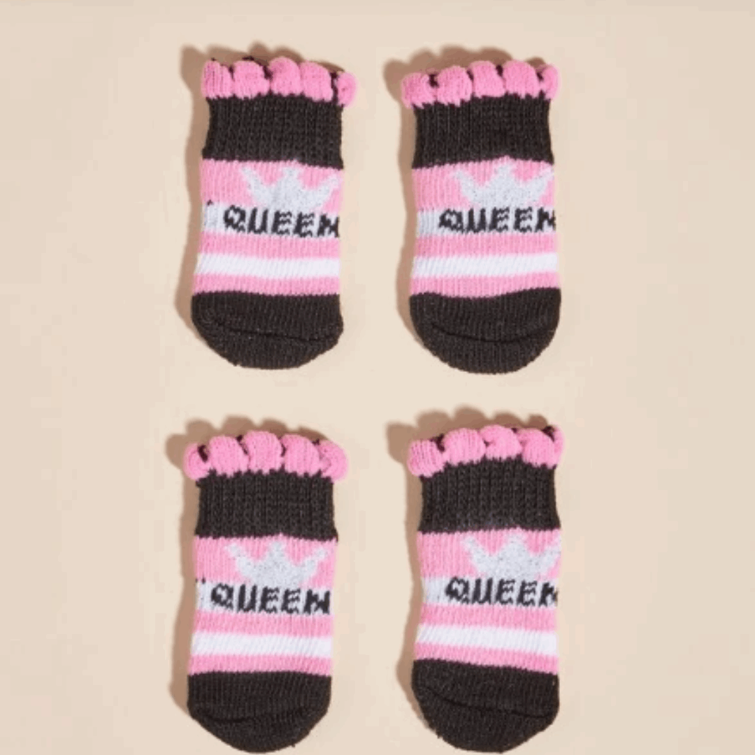 Dog Socks Queen Non Slip Protective Booties for Small Medium Large Dogs