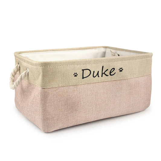 Custom Pet Storage Basket Personalized Organizer for Pets