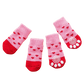Dog Socks Pink Heart Non Slip Pet Socks for Small Medium Dogs