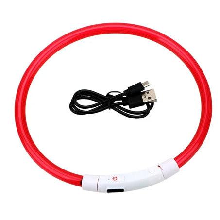 LED Dog Collar Adjustable Light Up Safety Glow Collar for Pets
