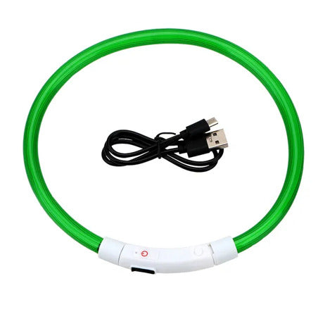 LED Dog Collar Adjustable Light Up Safety Glow Collar for Pets